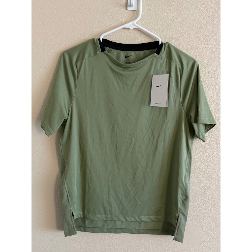 Nike Kids Dri-FIT Training Shirt Olive Green Short Sleeve FB1292-386 Size L NWT
